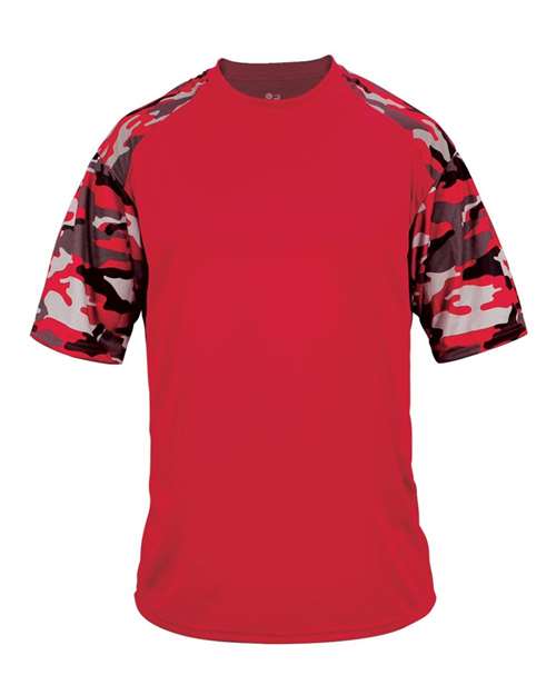 Badger Youth Camo Sport T-Shirt - Red/ Red Camo