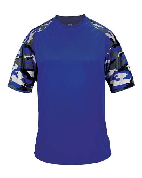 Badger Youth Camo Sport T-Shirt - Royal/ Royal Camo