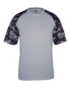 Badger Youth Camo Sport T-Shirt - Silver/ Black Camo