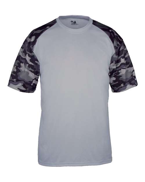 Badger Youth Camo Sport T-Shirt - Silver/ Black Camo