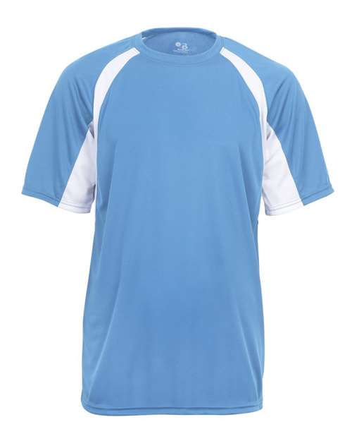 Badger Youth B-Core Hook T-Shirt - Columbia Blue/ White