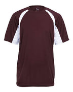 Badger Youth B-Core Hook T-Shirt - Maroon/ White