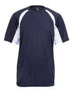Badger Youth B-Core Hook T-Shirt - Navy/ White