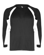 Badger Youth B-Core Hook Long Sleeve T-Shirt - Black/ White