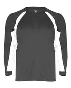 Badger Youth B-Core Hook Long Sleeve T-Shirt - Graphite/ White