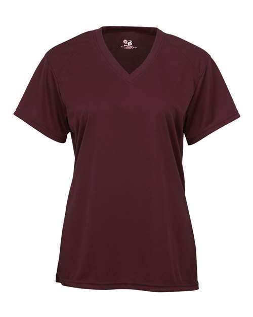 Badger Youth B-Core V-Neck T-Shirt - Maroon