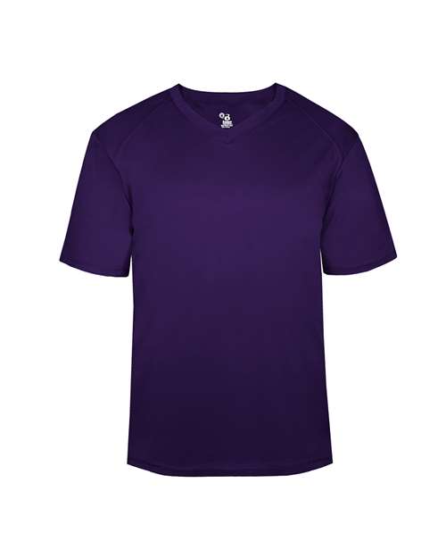Badger Youth B-Core V-Neck T-Shirt - Purple
