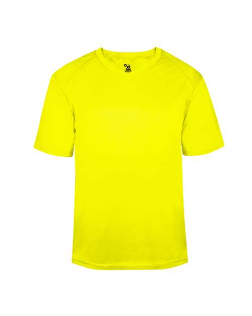 Badger Youth B-Core V-Neck T-Shirt - Safety Yellow
