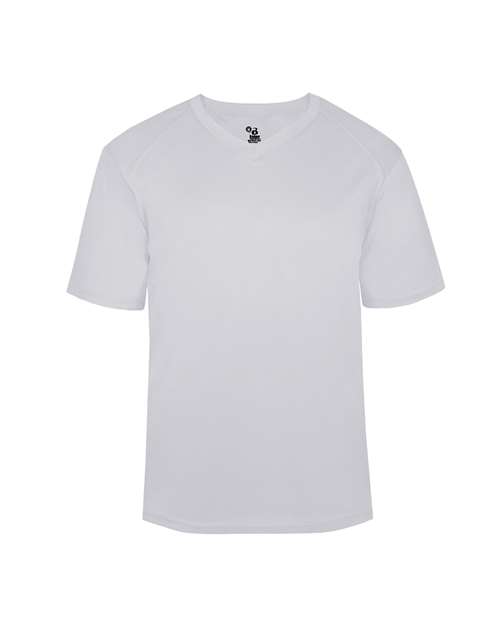 Badger Youth B-Core V-Neck T-Shirt - Silver