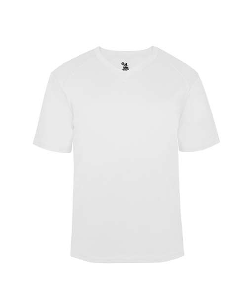Badger Youth B-Core V-Neck T-Shirt - White