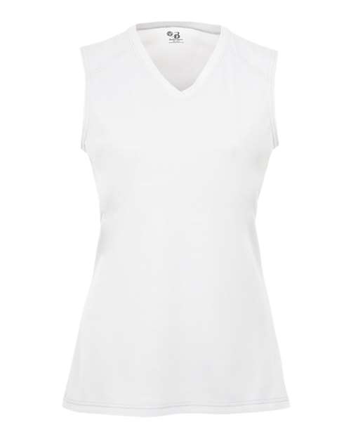 Badger Girls' B-Core Sleeveless T-Shirt - White