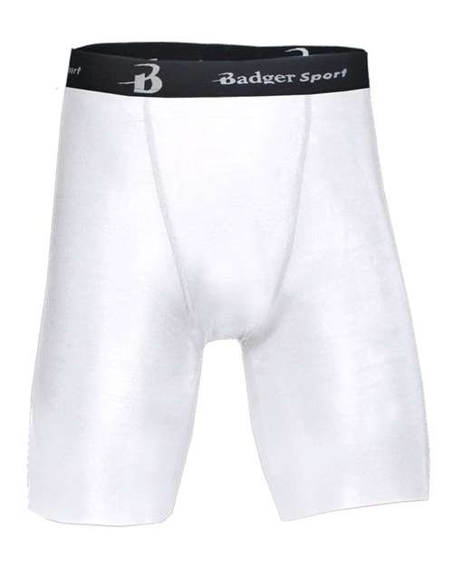 Badger Men's Pro-Compression Shorts - White