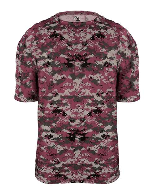 Badger Youth Digital Camo T-Shirt (Part 1 of 2) - Maroon Digital
