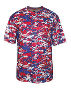 Badger Youth Digital Camo T-Shirt (Part 1 of 2) - Red/ Royal Digital