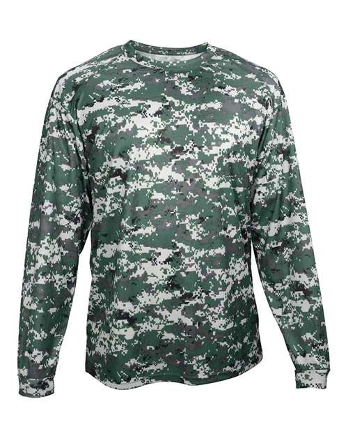 Badger Youth Digital Camo Long Sleeve T-Shirt - Forest Digital
