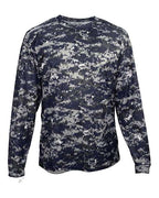 Badger Youth Digital Camo Long Sleeve T-Shirt - Navy Digital