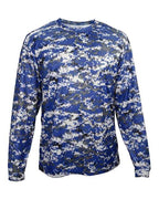 Badger Youth Digital Camo Long Sleeve T-Shirt - Royal Digital