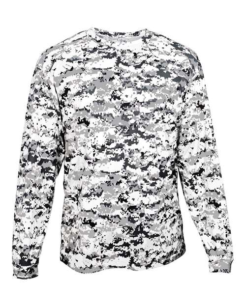 Badger Youth Digital Camo Long Sleeve T-Shirt - White Digital