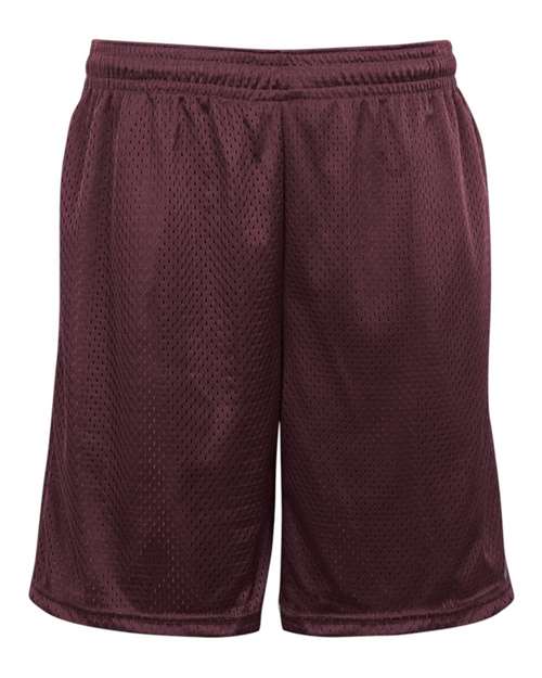 Badger Men's Pro Mesh 9" Shorts with Pockets - Maroon
