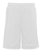 Badger Men's Pro Mesh 9" Shorts with Pockets - White