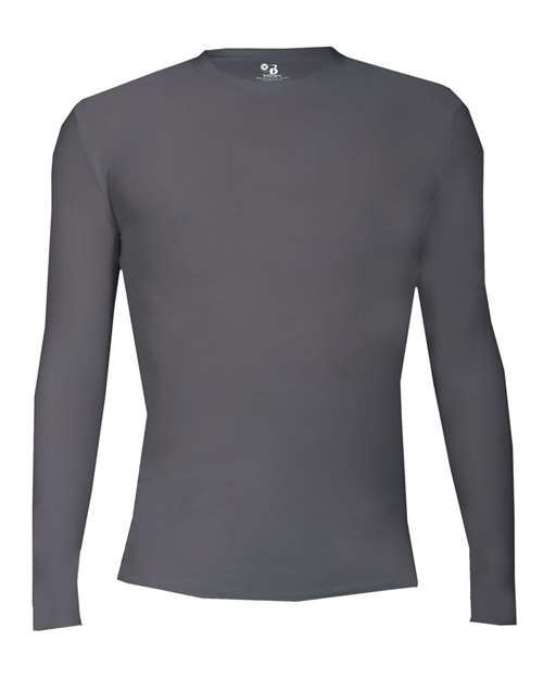 Badger Youth Pro-Compression Long Sleeve T-Shirt - Graphite