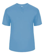 Alleson Athletic Men's B-Core Placket Jersey (Part 1 of 2) - Columbia Blue