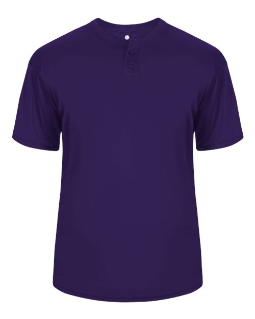 Alleson Athletic Men's B-Core Placket Jersey (Part 1 of 2) - Purple