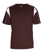 Alleson Athletic Youth B-Core Pro Placket Jersey - Maroon/ White