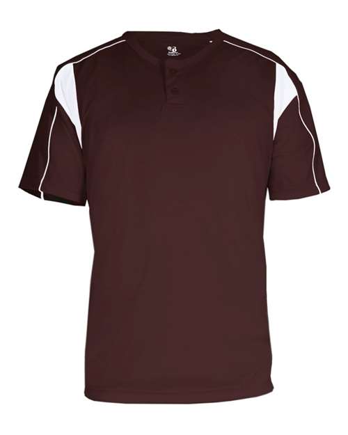 Alleson Athletic Youth B-Core Pro Placket Jersey - Maroon/ White