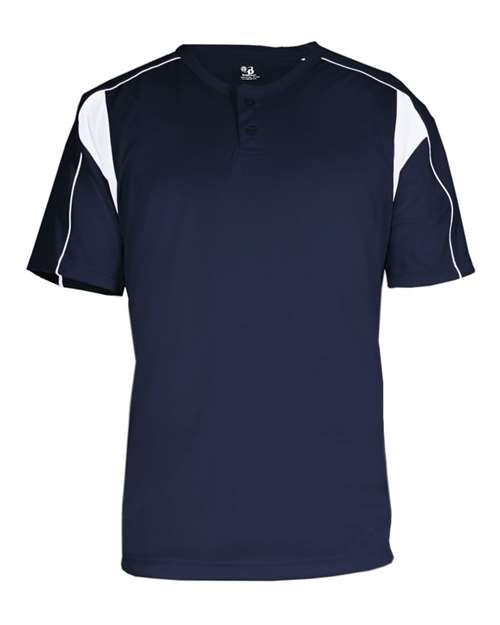 Alleson Athletic Youth B-Core Pro Placket Jersey - Navy/ White