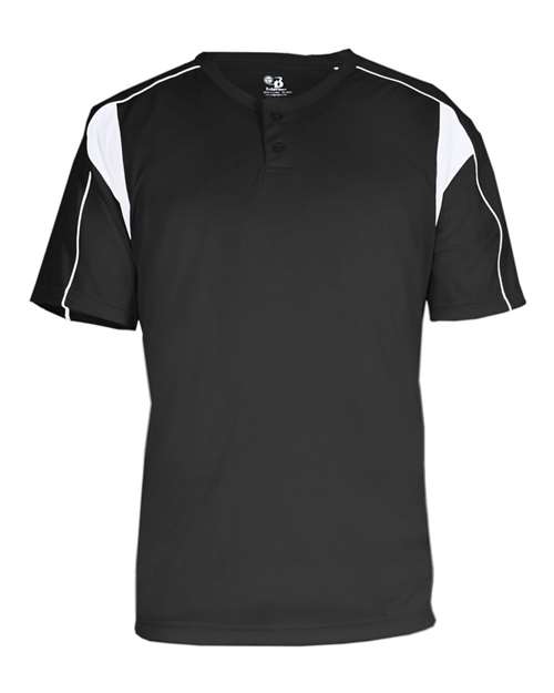 Alleson Athletic Men's B-Core Pro Placket Jersey (Part 1 of 2) - Black/ White