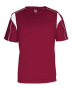 Alleson Athletic Men's B-Core Pro Placket Jersey (Part 1 of 2) - Cardinal/ White