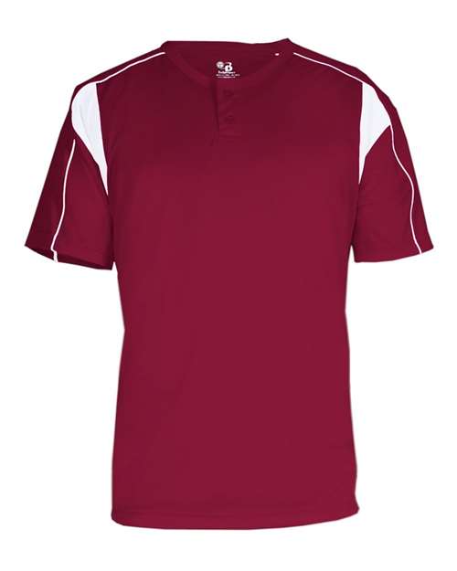 Alleson Athletic Men's B-Core Pro Placket Jersey (Part 1 of 2) - Cardinal/ White