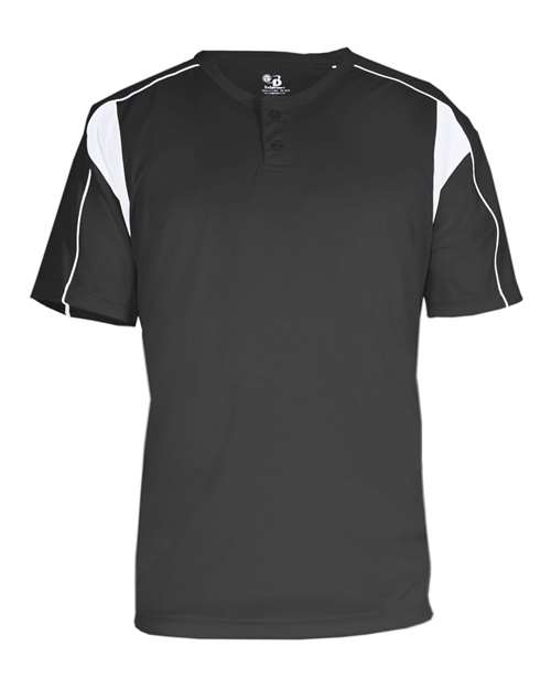 Alleson Athletic Men's B-Core Pro Placket Jersey (Part 1 of 2) - Graphite/ White