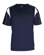 Alleson Athletic Men's B-Core Pro Placket Jersey (Part 1 of 2) - Navy/ White