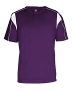 Alleson Athletic Men's B-Core Pro Placket Jersey (Part 1 of 2) - Purple/ White