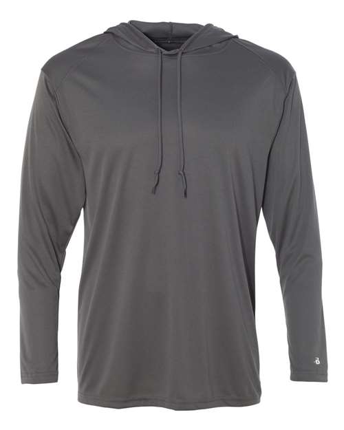 Badger Unisex B-Core Hooded Long Sleeve T-Shirt (Part 1 of 2) - Graphite