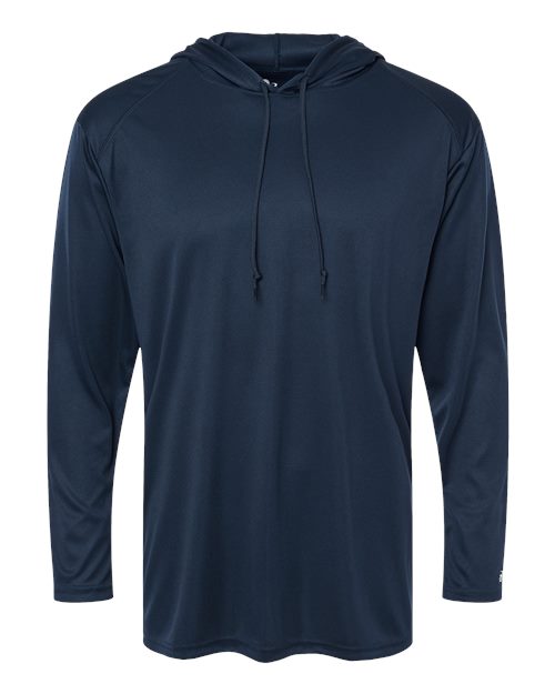 Badger Unisex B-Core Hooded Long Sleeve T-Shirt (Part 1 of 2) - Navy