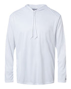 Badger Unisex B-Core Hooded Long Sleeve T-Shirt (Part 2 of 2) - White