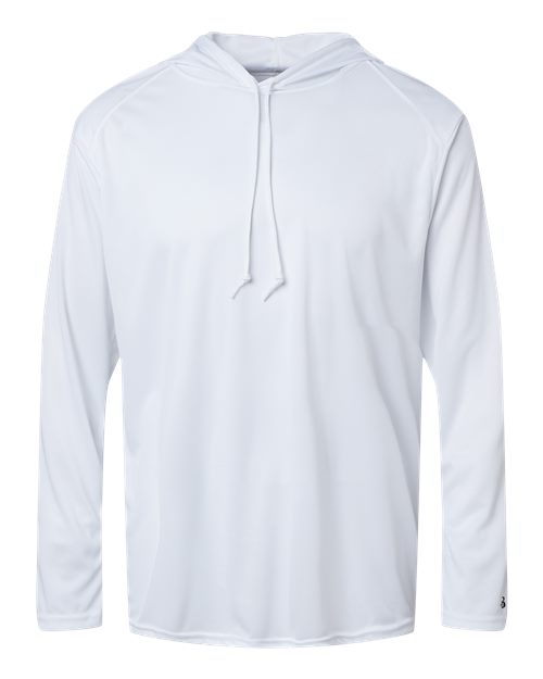 Badger Unisex B-Core Hooded Long Sleeve T-Shirt (Part 2 of 2) - White