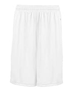 Badger Men's B-Core 10" Shorts with Pockets - White