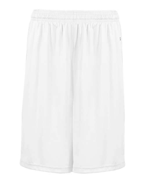 Badger Men's B-Core 10" Shorts with Pockets - White