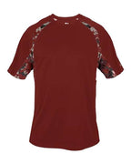 Badger Men's Hook Digital T-Shirt - Cardinal/ Cardinal Digital