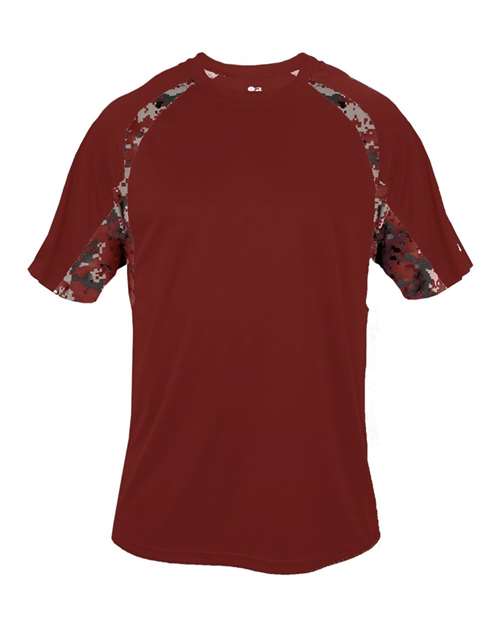 Badger Men's Hook Digital T-Shirt - Cardinal/ Cardinal Digital