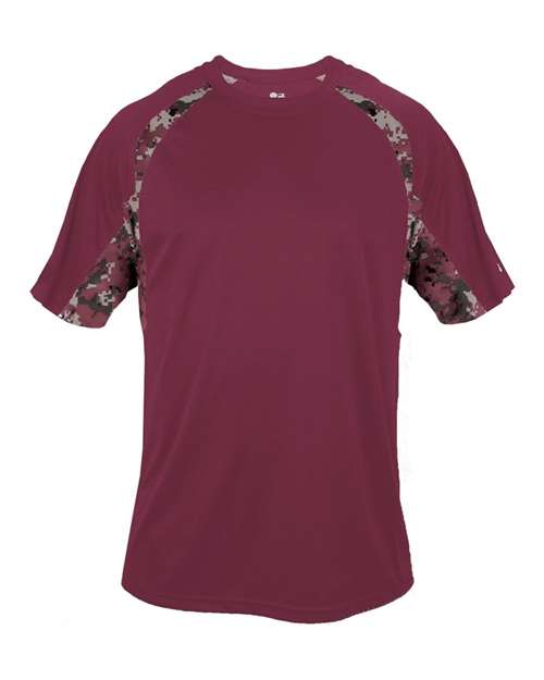 Badger Men's Hook Digital T-Shirt - Maroon/ Maroon Digital