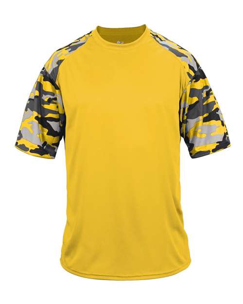 Badger Men's Camo Sport T-Shirt (Part 1 of 2) - Gold/ Gold Camo