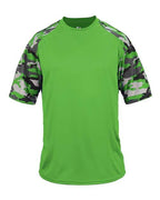 Badger Men's Camo Sport T-Shirt (Part 1 of 2) - Lime/ Lime Camo