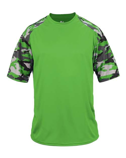 Badger Men's Camo Sport T-Shirt (Part 1 of 2) - Lime/ Lime Camo