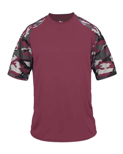 Badger Men's Camo Sport T-Shirt (Part 1 of 2) - Maroon/ Maroon Camo