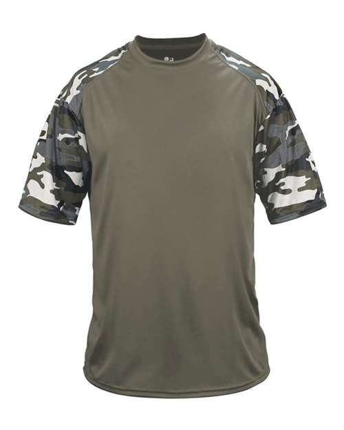 Badger Men's Camo Sport T-Shirt (Part 1 of 2) - OD Green/ OD Green Camo